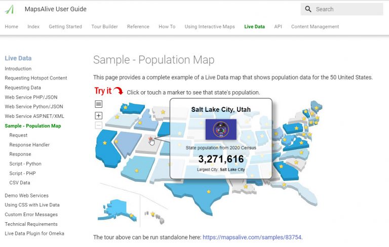 Screenshot of an embedded interactive map.